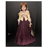 Mann Elaina Porcelain Doll No.431 Burgundy Velvet