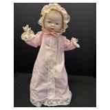1972 Horseman Dolls porcelain baby doll on stand