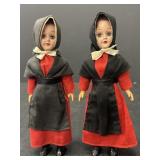 (2) Vtg. 1970s plastic Amish girl dolls