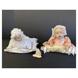 2 Porcelain Baby Dolls- Heather Yolanda