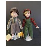 2- 14" Heritage Mint Boy Porcelain Dolls