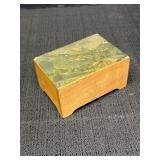 Switzerland made wood music box, landscape scene,