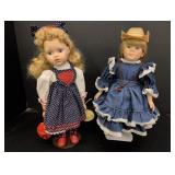 (2) Porcelain Dolls, Duck House & Sashay Country