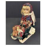 10" The Collectors Choice Christmas Doll in Sled