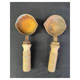 2 Cast Iron Melting Pot Ladles