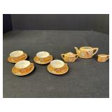 11pc Hand Painted Porcelain Miniature Tea Set
