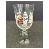 1992 KFC Christmas glass w/Santa Claus & snowman