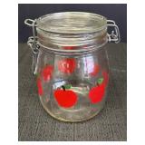 Vtg Carlton Glass Jar w/Apple design