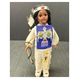 Vtg. Native American Indian doll w/ glass eyes