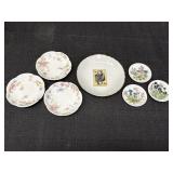 7 small plates, 3 Limoges, Queen of Hearts Japan,