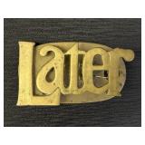 5.5" Brass Later Paperweight Mail Clip