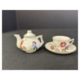 Miniature Teapot, Cup, & Saucer