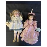 2 Porcelain Dolls 15-18"