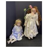 2 porcelain dolls, 17 & 18in.  17in is Nanette