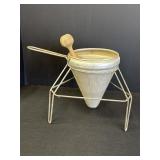 Aluminum Cone Strainer, Stand, & Wooden Pestle