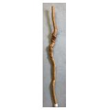52in hand crafted wood walking stick w/spiral