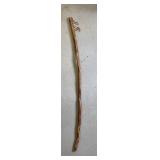 53in hand-carved wooden walking stick w/face