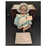 "Danielle" porcelain African American baby doll