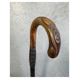35.75" Wooden Cane w/ Engraved Handle