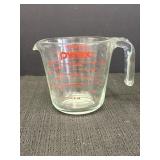 pyrex 2 cup glass measuring cup (green tint)