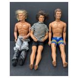 (3) 1990-97 Mattel Ken dolls