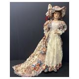 Vtg. Ashley Belle porcelain doll w/ floral & lace