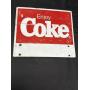 Vtg metal "Enjoy Coke" adv. sign, 16.25 x 14in.,