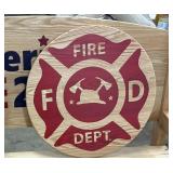 Fire Department Badge Wooden Plaque