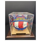 Harlem Globetrotters Signed Basketball in Display