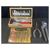 Ace, Craftsman, & MIT knife set, wood screw pilot
