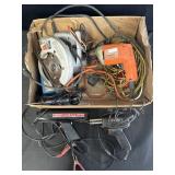 Variety of power tools - circular power saw,
