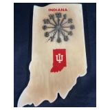Wooden Indiana-shaped clock w/ resin finish and
