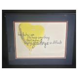 Framed Print Saying Goodbye So Difficult