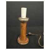 Wooden Bobbin Spool Table Lamp