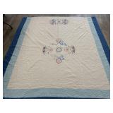 Hand stitched & embroidered quilt