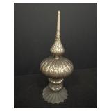Silver Gray Brown Mercury Glass Table Finial