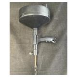 Hand-operated plumbing drain auger