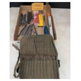 Bell System B case w/ Drill bits, misc Drill bits