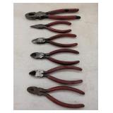Rubber handled wire cutting pliers