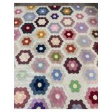 Hand Stitched Grandmother's Flower Garden Quilt