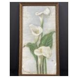 Framed picture of calla lilies