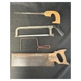 Variety of hacksaws and handsaws