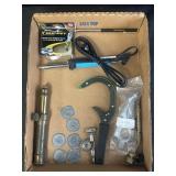 Soldering iron, screw extractor set, RPM record