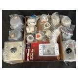 Variety of electrical items - outlet box, speaker