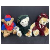 (3) Brass Button collector bears handcrafted &