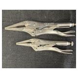 (2) Vise-Grip Long Nose Locking Pliers 6.5 & 8.5in