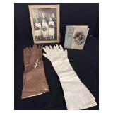 1918 Wedding Party Portrait, Leather Gloves, v