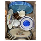 Melamine, stoneware, glass, ceramic plates,