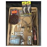 Tape measures, brush, Stanley scoring blades &