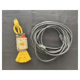 15A, 125V 3 outlet power cord & black extension